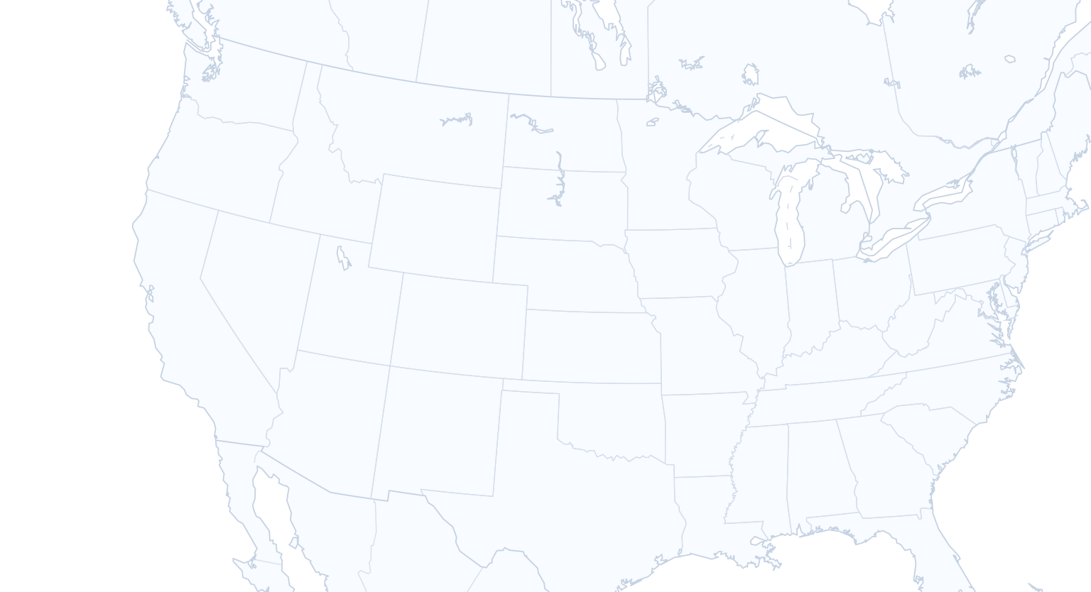 Map of the continental United States with CloudServer data center locations